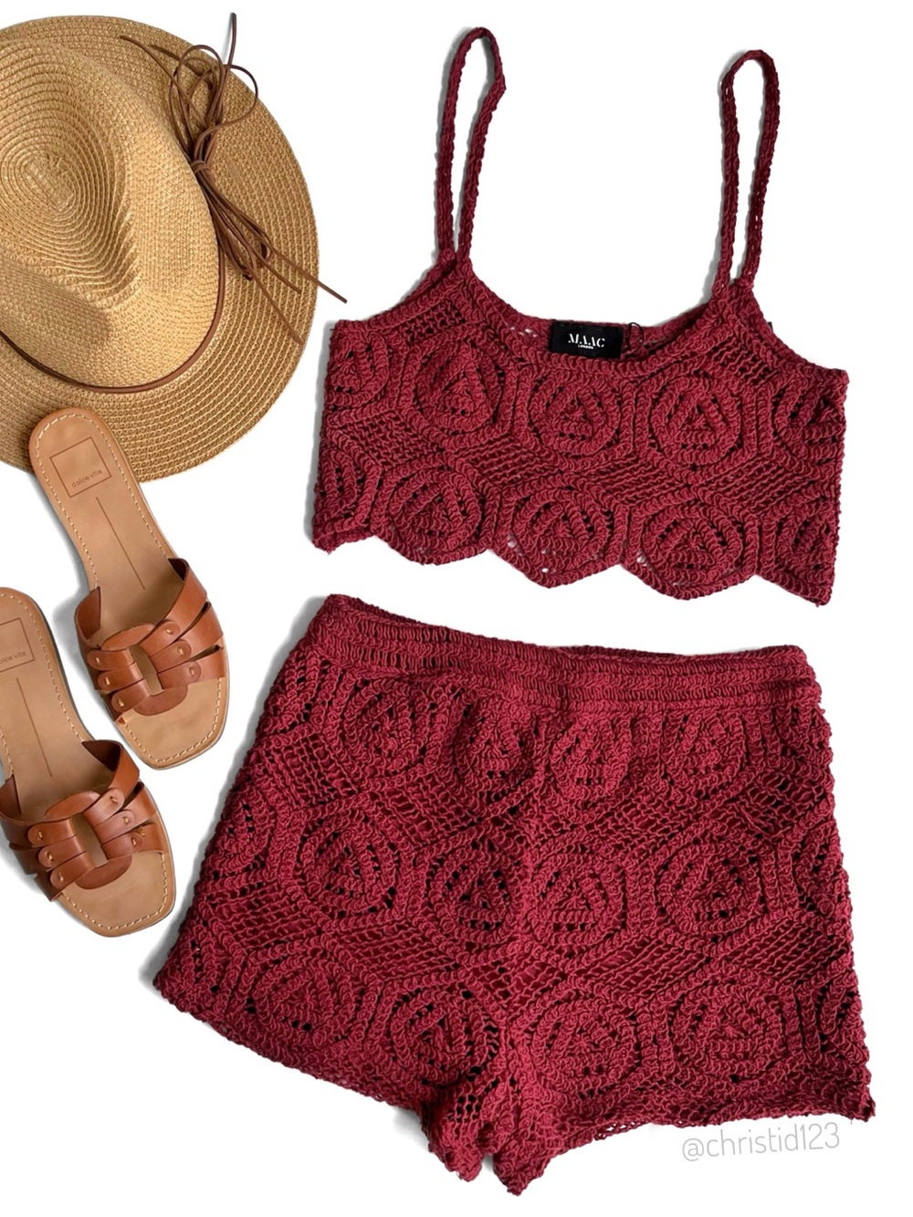 MAAC London Crochet Crop Top & Shorts Set